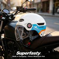 Nouveau Casque Moto Jet ABS Super Rapide à Libération Rapide Toutes Saisons Garantie 1 An Taille Ajustable Idéal Été