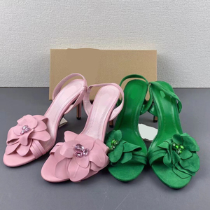 Nuove <span class=keywords><strong>Scarpe</strong></span> Estive da <span class=keywords><strong>Donna</strong></span> 2025 con Gioielli a Rosa, Punta Tonda, Sandali con Tacco Alto e Sottile, Punta Aperta - Product Image 1