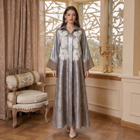 Robe Modeste Femme Aïd Musulmane Abaya Robes de Soirée Jalabiya Fleurie Longue Robe Dubaï Abayas Kaftan Ramadan Maroc Vestidos Kaftan