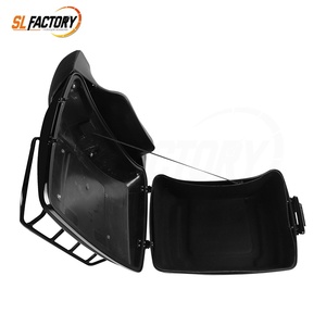 Gloss <strong>Black</strong> Motorcycle 13.7" King Size Tour Pak <strong>Trunk</strong> W/<strong>Black</strong> Latches/Rack Fit for Harley Touring Road Street Glide 2014-2023 - Product Image 4