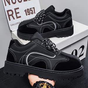 Zapatillas de moda punk de estilo británico retro para hombre, con aumento de altura y diseño de empalmes, informales y de estilo avanzado, novedad primavera 2026 - Product Image 2