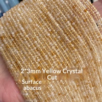 Perles facettées en pierre naturelle 2*3mm, perles rondelles et abacus, perles facettées en cristal naturel, fabricant en gros, accessoires de bijoux DIY