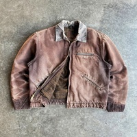Chaqueta de Trabajo Personalizada de Lona de Pato Vintage con Efecto Desgastado para Hombre, Estilo Detroit, para Mecánico, Carpintero y Trabajos Pesados