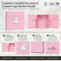 Boîte à parfum pliable à double porte magnétique, boîte cadeau personnalisée en papier spécial, boîtes rigides à clapet pour la vente en gros de marques