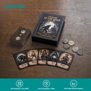 Boîte rigide carrée en carton recyclé texturé gaufré, design unique REACH, écologique, pour familles, communautés, clubs, <span class=keywords><strong>Loup</strong></span>-<span class=keywords><strong>garou</strong></span> - Product Image 1