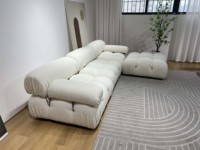 Canapé Sectionnel Modulable en Forme de L Capitonnée Moderne, Design Mario Bellini, Ensemble de Meubles de Salon Haut de Gamme