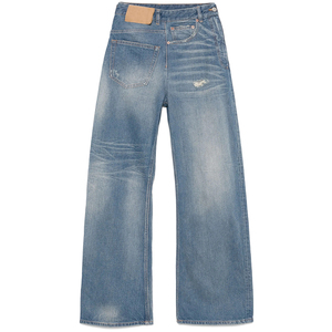 Pantaloni Jeans da Donna Streetwear Personalizzati Vestibilità Baggy Lavaggio Distrutto Asimmetrici a Vita Media <span class=keywords><strong>Sexy</strong></span> Patchwork Lavabili in Denim - Product Image 5