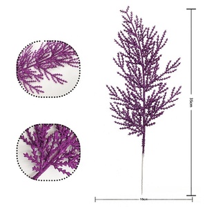 Coloré Artificiel De Noël En Plastique Pin Aiguille Branche Or Poussière Feuille Ornement Guirlande Décoration avec Cyprès Feuille Arbre Décor - Product Image 6