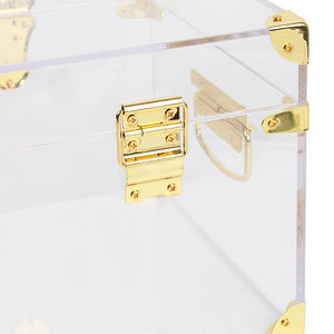 กล่องเก็บของสีทองแบบอะคริลิคใสพร้อมอุปกรณ์ตกแต่งโลหะสีทองสำหรับอุตสาหกรรม - Product Image 3