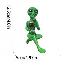 Figurine en résine amusante, décoration artificielle pour la maison et le jardin, ornement extérieur, statue d'alien
