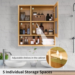 <span class=keywords><strong>Armoire</strong></span> de salle de bain avec miroir Unho: <span class=keywords><strong>Armoire</strong></span> de toilette avec <span class=keywords><strong>armoire</strong></span> de rangement avec étagère suspendue <span class=keywords><strong>Armoire</strong></span> <span class=keywords><strong>à</strong></span> pharmacie murale-55.5X16X61cm - Product Image 3