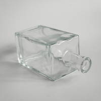 Bouteille en verre cristal carré de 750 ml pour spiritueux, vin, liqueur, rhum, whisky, vodka avec bouchon en liège, pour la vente en gros, personnalisation prise en charge