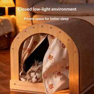 Maison de luxe moderne pour chat et griffoir en sisal imperméable, design ovale surélevé, anti-morsure, haute qualité, pour usage intérieur - Product Image 2