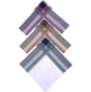 مناديل رجالية عالية الجودة 6 قطع سادة أبيض منديل سادة قطن مطبوع - Product Image 1