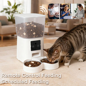 Mangeoire intelligente moderne pour animaux de compagnie 5.5L avec contrôle Wifi Distributeur d'aliments secs chronométré Bol en acier inoxydable durable Caméra Wifi automatique - Product Image 2
