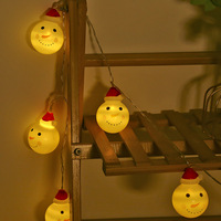 Guirlande lumineuse de Noël LED GD PVC-001, décoration de Noël transfrontalière, bonhomme de neige, Père Noël, boîte à piles suspendue