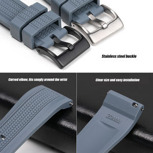 Bracelets de <span class=keywords><strong>montre</strong></span> en caoutchouc de <span class=keywords><strong>silicone</strong></span> de 20 mm et 22 mm avec boucle brossée, <span class=keywords><strong>bracelet</strong></span> de <span class=keywords><strong>montre</strong></span> coloré orange - Product Image 2