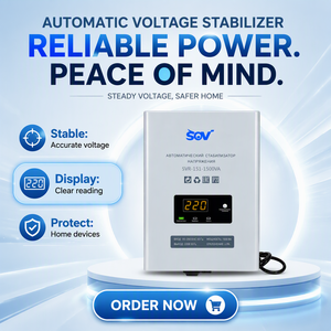 Stabilisateur de tension automatique SVR 1500VA pour <span class=keywords><strong>climatiseur</strong></span>, appareil électroménager, 220V monophasé, régulateur numérique AC - Product Image 1