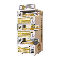 Distributeur automatique de capsules à œufs torsadés de 1,6 m à trois niveaux, à monnayeur, pour jeux et jouets