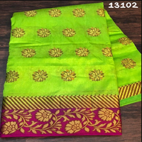 Shivam Arts Handloom Saree en soie brute-Vêtement d'été pour femme avec couleur et design personnalisables