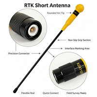 Antenne GNSS RTK courte, accessoire d'instrument de topographie, haute précision, pour levés topographiques et ingénierie en extérieur