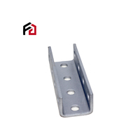 Support de fixation facile en U à quatre trous HDG pour assemblage de profilés en acier 41x41, épaisseur 5 mm