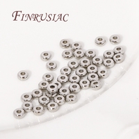 Perles d'espacement plates plaquées or 18 carats 4/5MM séparateurs métalliques lisses fournitures pour bijoux à bricoler soi-même bracelets/raccords de collier