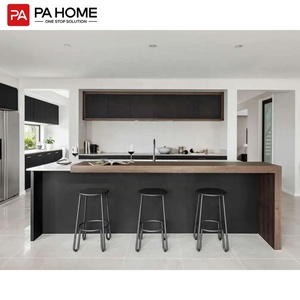 Nhà sản xuất PA tùy chỉnh thiết kế mô-đun cổ điển Shaker đồ nội thất nhỏ vương miện đúc tủ bếp màu đen - Product Image 4