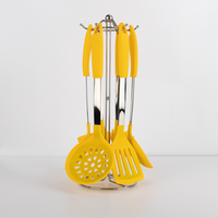 Accessoires de cuisine d'usine, ensembles d'ustensiles en silicone à long manche pour la cuisine à domicile, outils de cuisine, ensembles d'ustensiles en silicone de qualité alimentaire