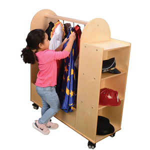 Garderie Dress Up Armoire Casiers Armoire <span class=keywords><strong>Avec</strong></span> Miroir Tout-petits Montessori Préscolaire Salle De Classe Meubles Garderie Fournisseurs - Product Image 3