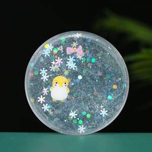 CHENXI Venta al por Mayor de Nuevos Productos, Slime Celeste con Animales Adorables, 150 ml, Slime con Cuentas Brillantes, Slime con Aromas Pastel, Slime con Purpurina - Product Image 1