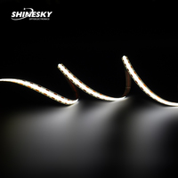 SHINESKY Strip Cob Led warna tunggal, 480 Led IP20/IP65/IP67 8mm 5 W/M DC5V 5M/lampu gulung bersertifikat CE/UL/RoHS