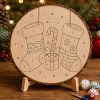 Neue Natürliche Runde Holzscheiben für Bastelprojekte, Unbehandelte Holzscheiben zum Bemalen, Leere Holzplatten für Weihnachten und Handgemachte Projekte