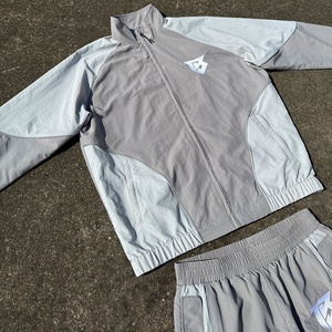 Custom Polyester Men Jogger Set Two Piece Patchwork Zip up Jacket and Nylon Track <b>Pants</b> Set Windbreaker Nylon Tracksuit - Product Image 2