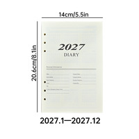 Calendriers à feuilles mobiles A5 2027, classeur à 6 anneaux, avec intercalaires transparents en PVC mat
