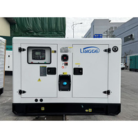 Generador Diésel Silencioso LINGGE de 15 Kw 20 Kva, 10000 Vatios, 12 Kva, Arranque Eléctrico, Energía de Respaldo