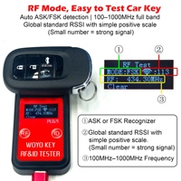 Testeur de fréquence de clé de voiture RFID WOYO PL021, pour tous les détecteurs de clés de voiture à radiofréquence, reconnaît ASK/FSK, affiche l'identification et le type de la puce