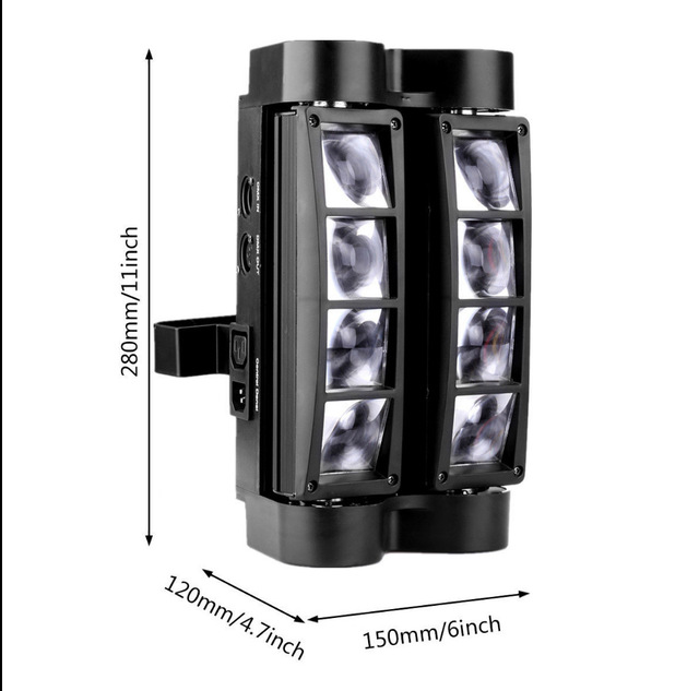 LED Mini Spider Beam Stage Light with Sound Control for Bar Club Disco DJ Dance Floor Small Venue Lighting Effect