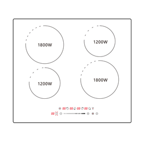 Table de cuisson électrique certifiée ETL 240V 6000W, 4 brûleurs, plaque <span class=keywords><strong>vitrocéramique</strong></span> infrarouge, installation câblée, <span class=keywords><strong>cuisinière</strong></span> radiante encastrable - Product Image 3