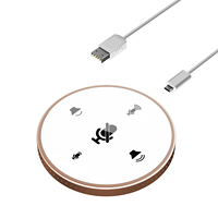 Micrófono Dinámico de Escritorio USB Omnidireccional de 360 Grados con Altavoz de Radio para Uso en Mesas de Conferencia, Metal y Plástico