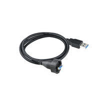 Conector Hembra USB 3.0 de Paso con Rosca M20 IP68 y Tapa, Montaje en Panel Micro Socket, Adaptador de Aviación