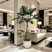 Plantes artificielles Philodendron de conception personnalisée élégante et de qualité supérieure, pour la décoration commerciale ou domestique, arbre Philodendron artificiel dans un pot en ciment
