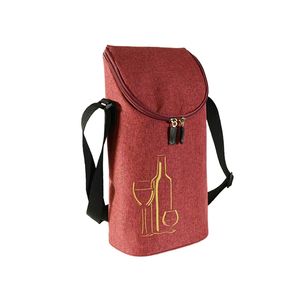 Sac cadeau en toile robuste et personnalisable pour 2 bouteilles de vin, avec logo, pour le transport et la réutilisation des bouteilles de vin, sac individuel pour vin rouge - Product Image 6
