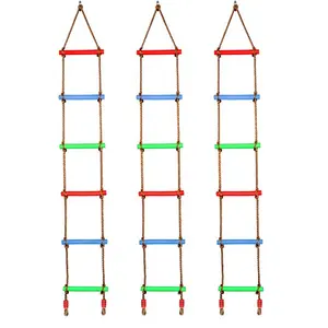 Six Gear Plastic Ladder Outdoor Indoor Educational Toys Climbing Rocker Hanging Rope Indoor Fitness Equipment For Kid Baby Swing