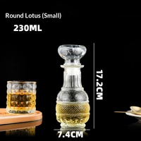 Carafe en verre sculpté portable sans PFAS ni plomb avec bouchons hermétiques anti-fuite pour whisky, bourbon, tequila – Cadeaux pour bar à domicile