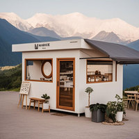 Kiosque de conteneur extensible Urban Pop-Up Magasin d'alimentation mobile avec revêtement en bambou résistant au feu Expédition facile