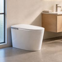 WC intelligent en céramique certifié CE avec télécommande et siège chauffant, fixation au sol, nettoyage avancé