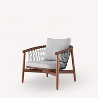 Chaise causeuse de styliste américain, en bois massif, style nordique, petit canapé simple, pour hall d'entrée d'hôtel