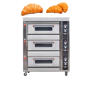 Four à gaz commercial à 3 plateaux à 6 plateaux pour pain ou gâteau de boulangerie avec affichage numérique de la température - Product Image 1