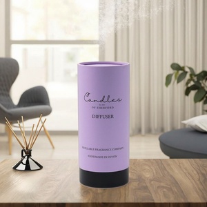 Eco-friendly Customized Logo Black Kraft Paper Sleeve Cylinder Tube Packaging Elegant Round <b>Container</b> Fragrance Diffuser Packing - Product Image 2